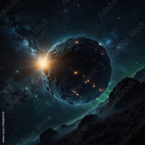 Asteroid Adrift in Moonlight