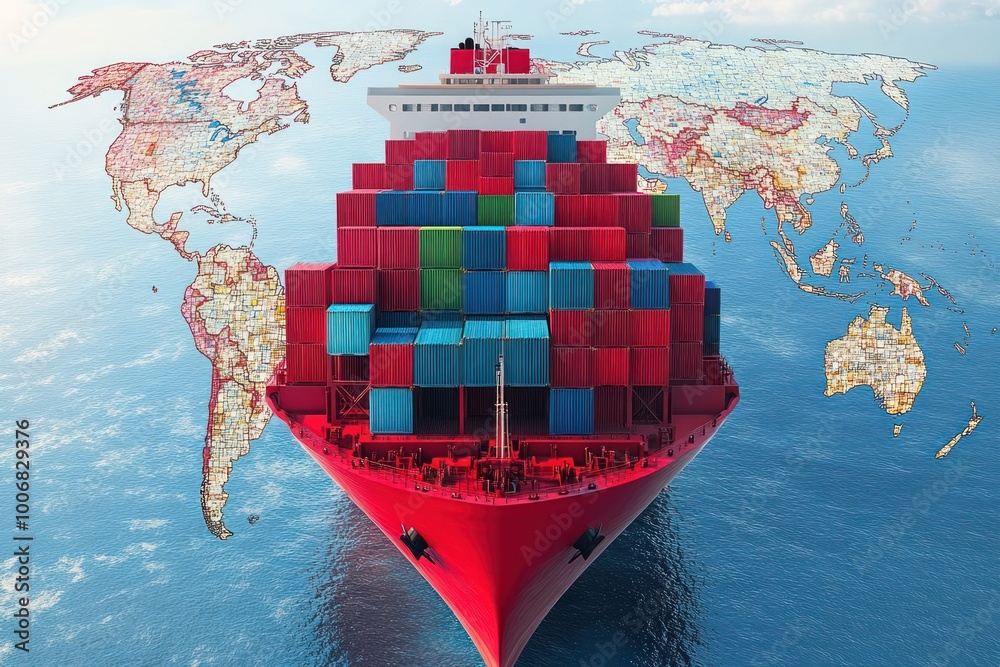 Futuristic cargo container ships utilize technology for global ...