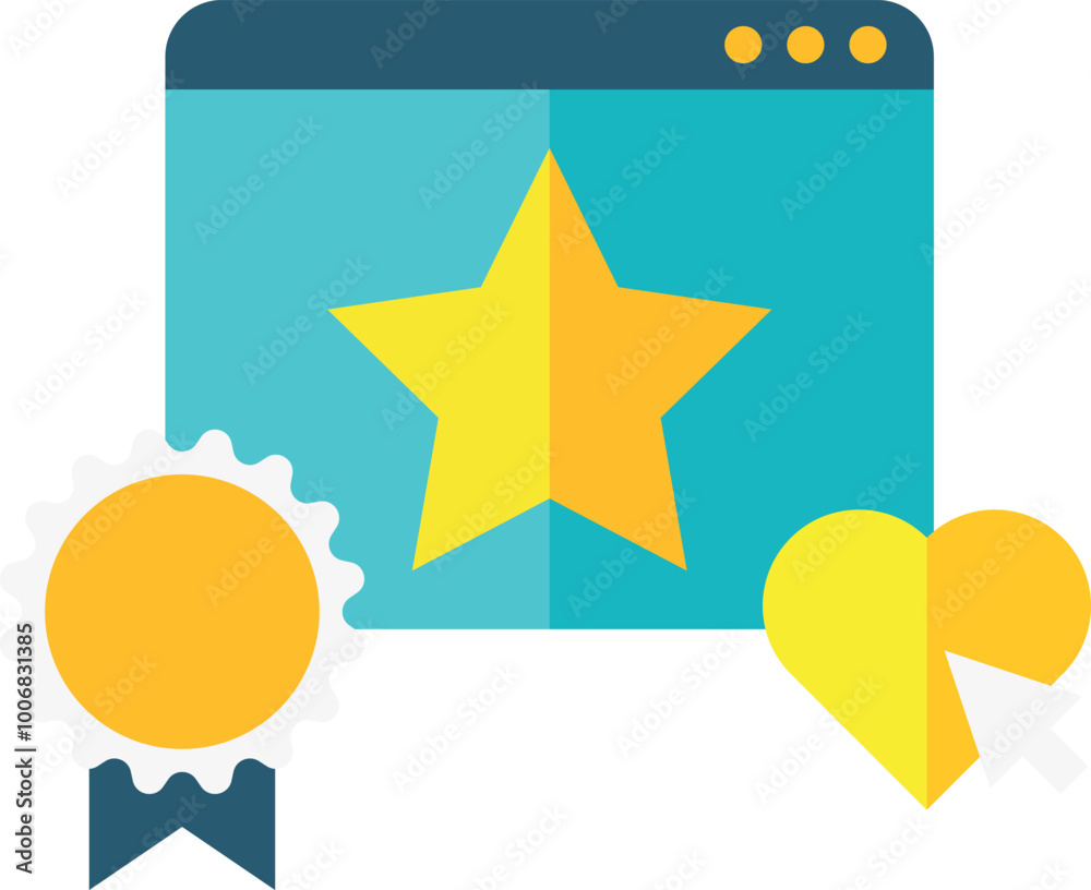 App positive rating flat icon. User top choice App positive rating flat icon. User top choice
