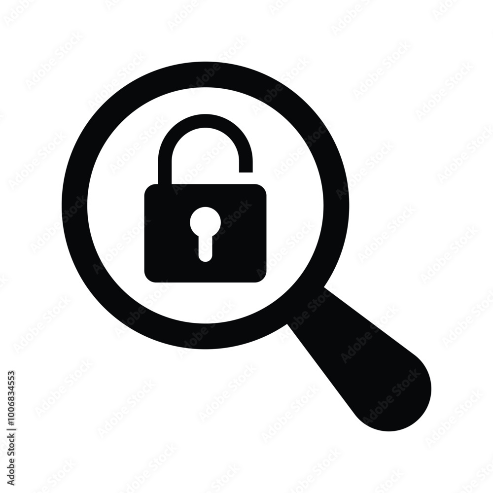 Lock protection search icon Lock protection search icon