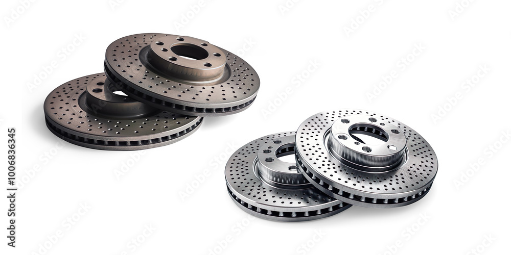 Stack of High-Performance Brake Discs on a Transparent Background Stack of High-Performance Brake Discs on a Transparent Background