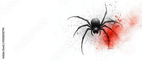 red spots on its back legs, and a single red spot on its abdomen photo