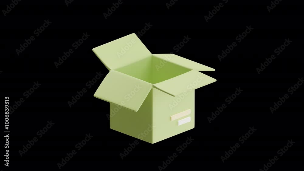 3D Illustration of Open Green Box Icon Animation
3D Illustration of Open Green Box Icon Animation