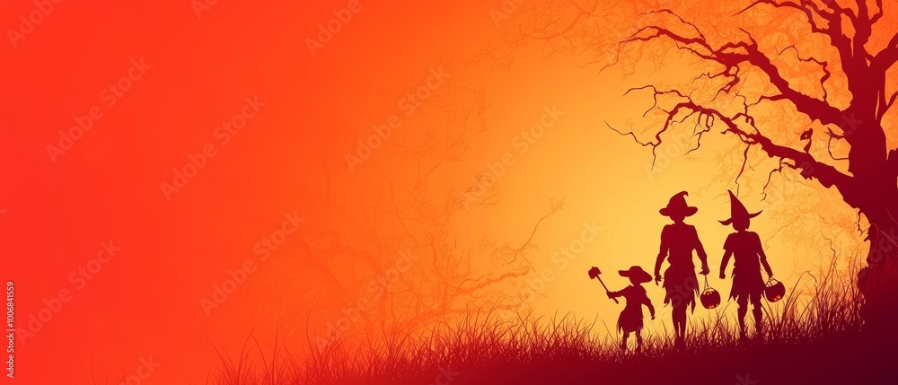 A group of people gathered near a solitary tree on a verdant grassland, surrounded by an expanse of rich green The backdrop was painted with a fiery red sunset A group of people gathered near a solitary tree on a verdant grassland, surrounded by an expanse of rich green The backdrop was painted with a fiery red sunset