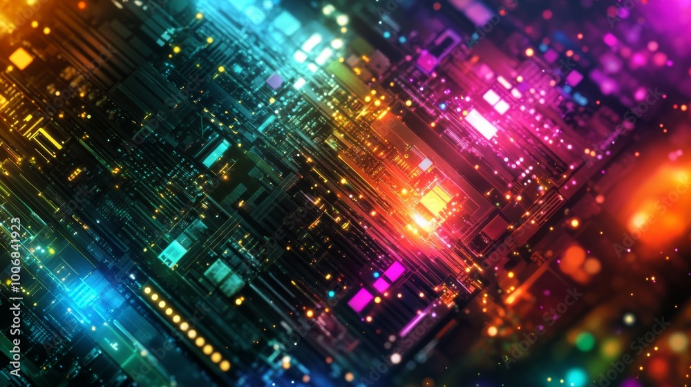 Vibrant Abstract Digital Technology Background