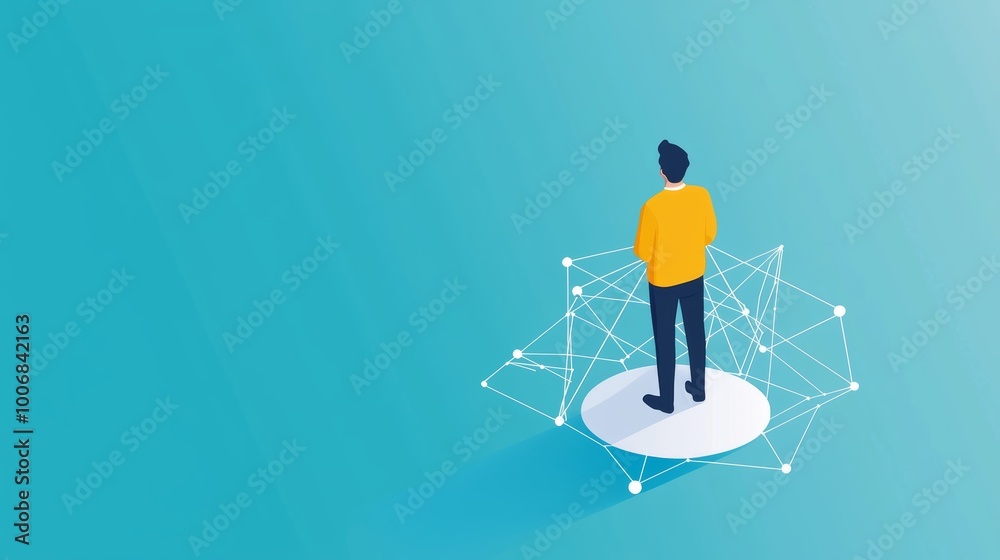 A flat design of a leader standing tall with a megaphone, encouraging and motivating their team A flat design of a leader standing tall with a megaphone, encouraging and motivating their team