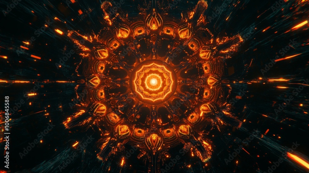 Obraz premium Mesmerizing Cosmic Explosion: A Stunning Kaleidoscopic Adventure
