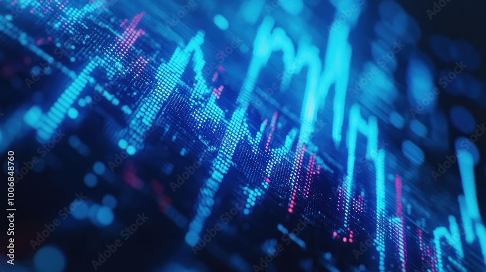 stock market investment trading chart in vibrant blue, candlestick graphs and a financial data visualization, perfect for illustrating investment analysis, stock market trends, or financial reports stock market investment trading chart in vibrant blue, candlestick graphs and a financial data visualization, perfect for illustrating investment analysis, stock market trends, or financial reports