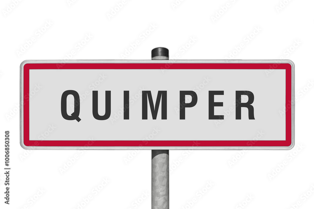 QUIMPER, panneau entrée agglomération, (symbolique) QUIMPER, panneau entrée agglomération, (symbolique)