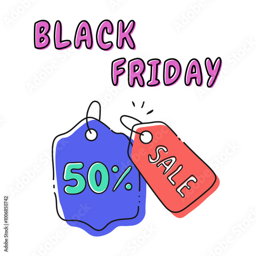 Black Friday sale inscription design template. Black Friday banner. Vector illustration