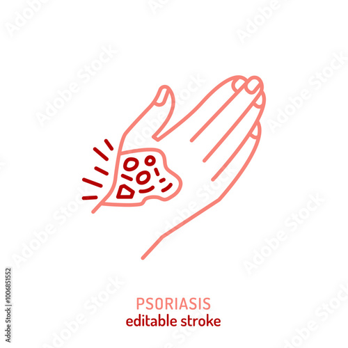 Psoriasis linear icon. Medical dermatitis pictogram. Erythematous plaques symbol.