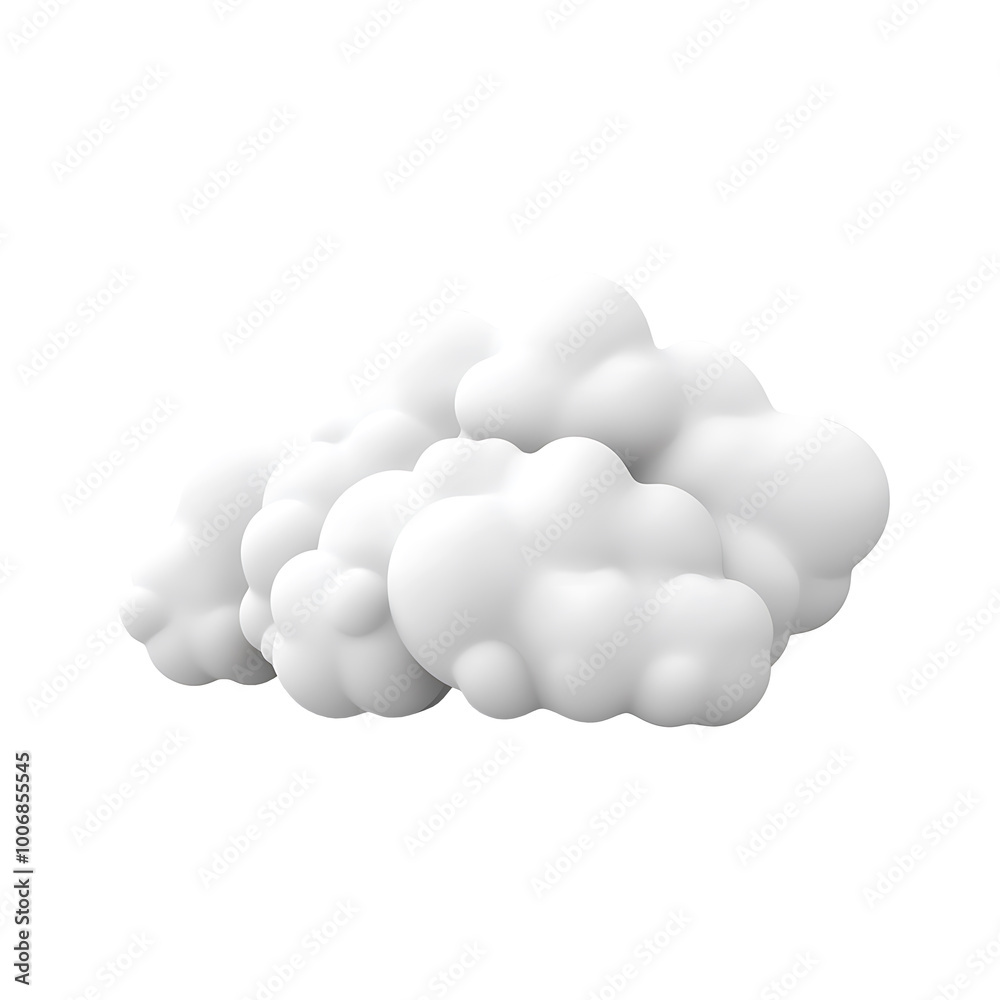 3d cloud on white and transparent background 3d cloud on white and transparent background