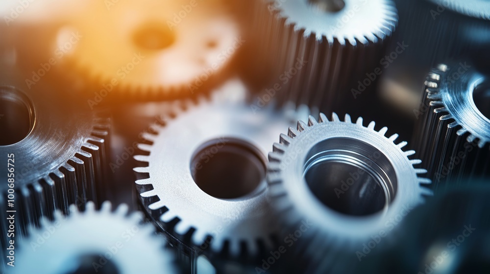 A close-up of interlocking gears, symbolizing machinery and engineering. The image represents industry, collaboration, and precision. A close-up of interlocking gears, symbolizing machinery and engineering. The image represents industry, collaboration, and precision.