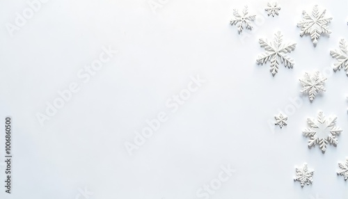 Christmas winter scene with snowflakes and frosty blue decorations, perfect for holiday cards or festive backgroundsChristmas winter scene with snowflakes and frosty blue decorations, perfect for holi