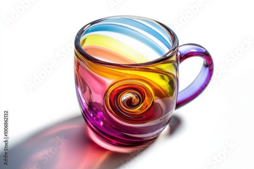 Handblown Colored Glass Coffee Mug photo