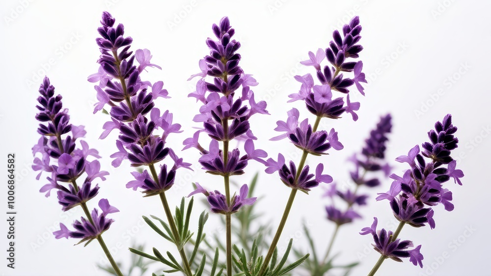 Fototapeta premium A close-up of lavender flowers showcasing their vibrant purple color and delicate structure.