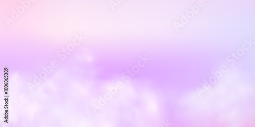 Vector heaven landscape transitioning from day to evening.Illustration of a sky with warm orange and pink hues, scattered clouds lit by the setting sun. 