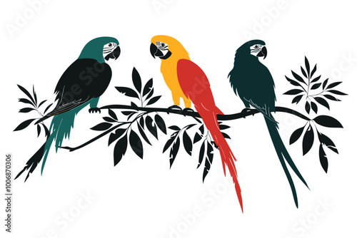 birds on a tree branch