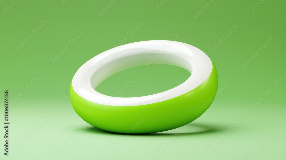 A vibrant green and white modern ring design on a soft gradient background. A vibrant green and white modern ring design on a soft gradient background.