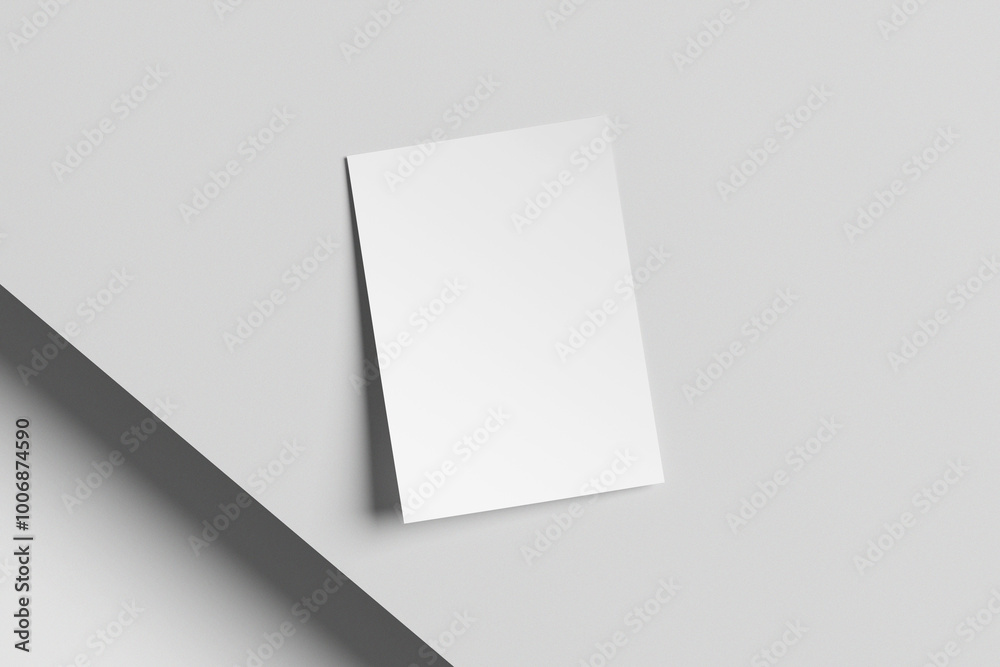 Fototapeta premium Blank A4 flyer mockup on the table