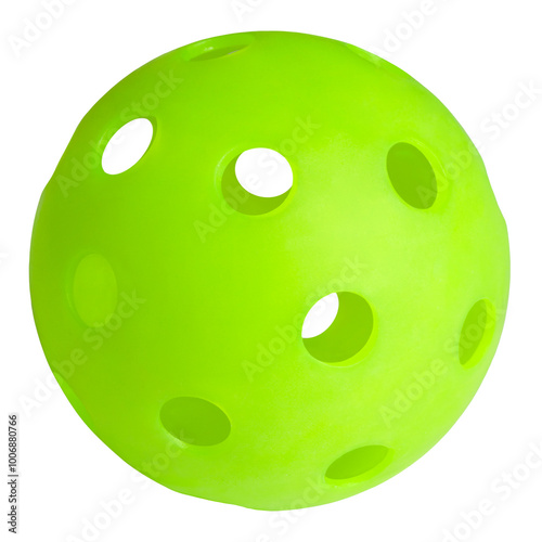 Obraz na płótnie Bright green pickleball, isolated on a transparent background. w salonie