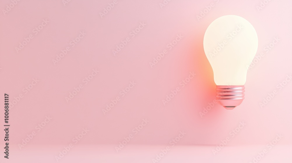Light bulb glowing against a soft pink background, symbolizing ideas and creativity. Light bulb glowing against a soft pink background, symbolizing ideas and creativity.