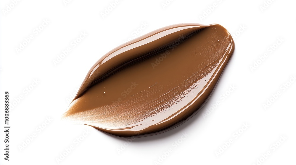 A smooth application of foundation cream on a white background, highlighting the silky, glossy finish. No logos or people for a clean, simple image. A smooth application of foundation cream on a white background, highlighting the silky, glossy finish. No logos or people for a clean, simple image.