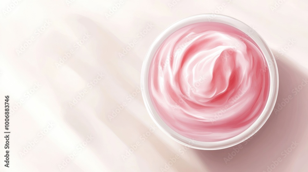 A vector illustration of a luxurious facial gel in a bowl, viewed from above, emphasizing its glossy texture and soft color. Ideal for beauty product marketing. No logos or people. A vector illustration of a luxurious facial gel in a bowl, viewed from above, emphasizing its glossy texture and soft color. Ideal for beauty product marketing. No logos or people.