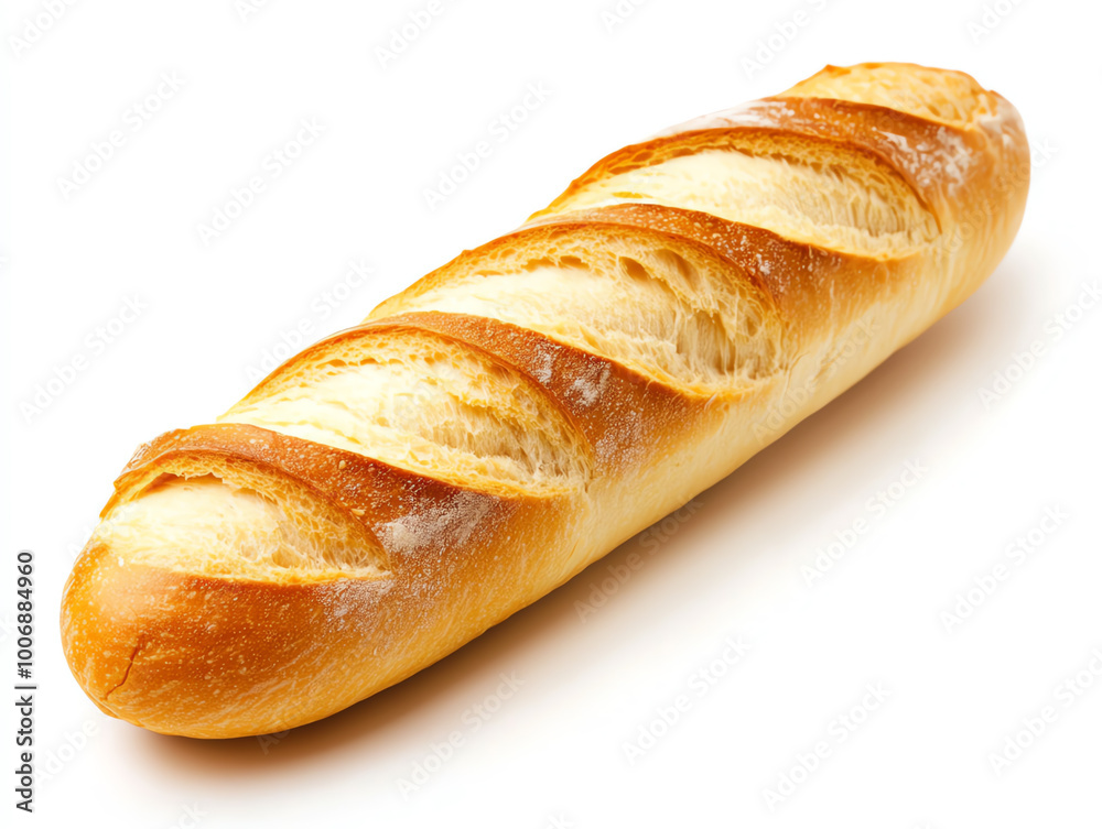 Freshly baked baguette bread on a white isolate background. Freshly baked baguette bread on a white isolate background.