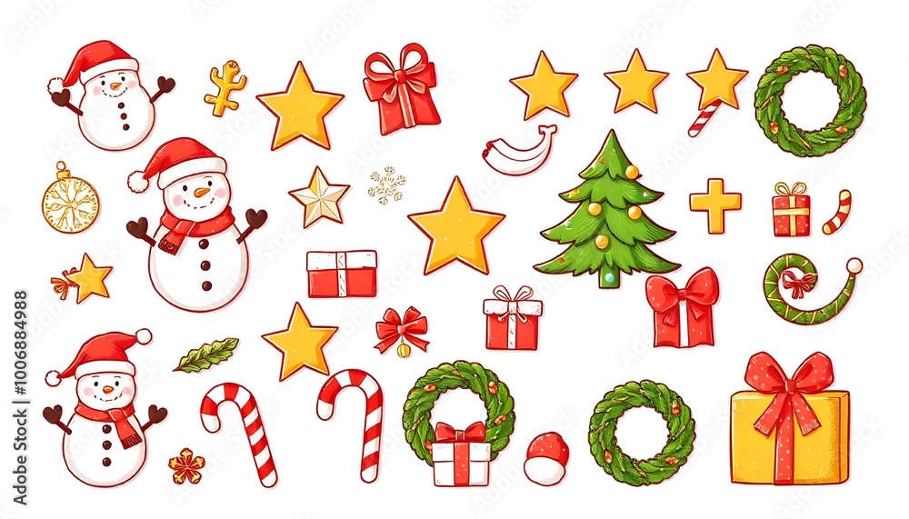 Fototapeta premium christmas icons set