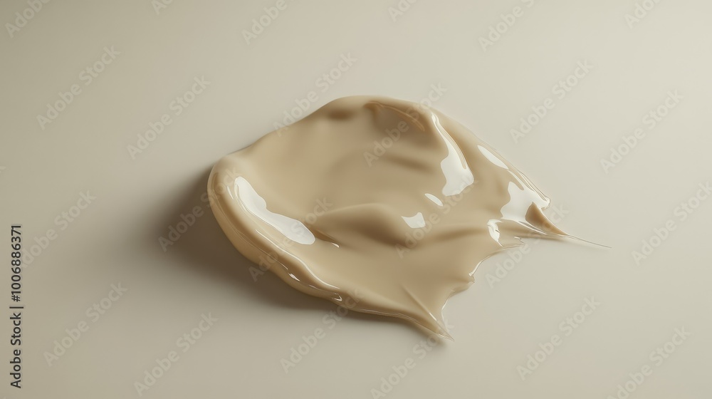 Glossy cream spread softly on a plain white surface, highlighting its luxurious texture. No logos or people for a sleek, minimal look. Glossy cream spread softly on a plain white surface, highlighting its luxurious texture. No logos or people for a sleek, minimal look.