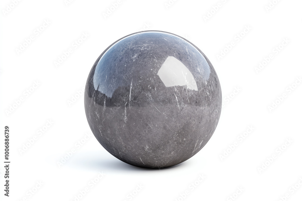 Gray marble sphere isolated on white background, perfect for design and textures. Gray marble sphere isolated on white background, perfect for design and textures.