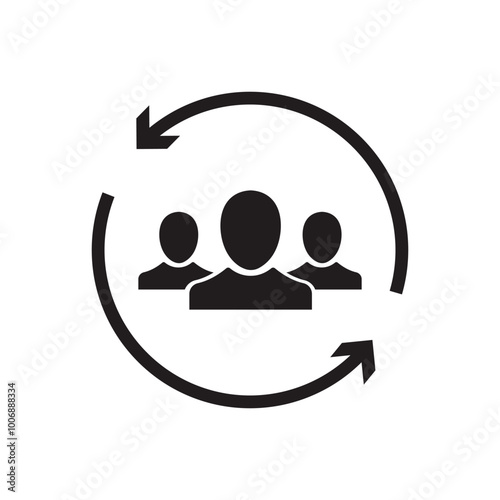 Customer interaction icon. Costumer retention icon. Network icon.
