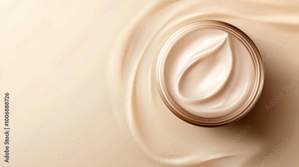 Top view of a realistic vector illustration of facial cream, highlighting its rich, smooth texture. Perfect for skincare advertising. No logos or people included. Top view of a realistic vector illustration of facial cream, highlighting its rich, smooth texture. Perfect for skincare advertising. No logos or people included.
