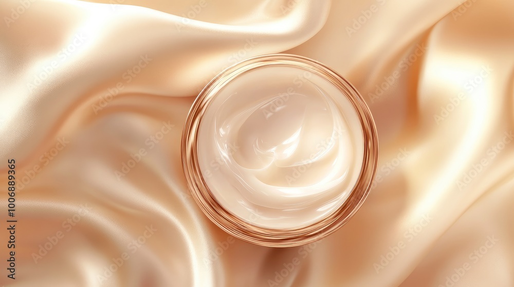Vector illustration of a luxurious lotion from a top view, emphasizing its glossy texture against a plain background, ideal for beauty product ads. No logos or people. - Vector illustration of a luxurious lotion from a top view, emphasizing its glossy texture against a plain background, ideal for beauty product ads. No logos or people. -