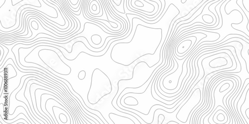 Topographic map background geographic line map with seamless ornament design. The black on white contours vector topography stylized height of the lines map.	
