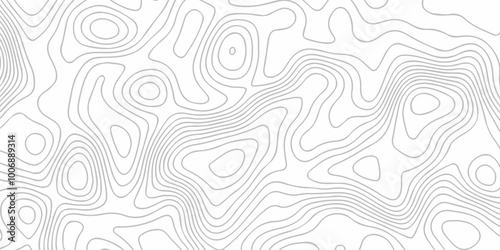 Topographic map background geographic line map with seamless ornament design. The black on white contours vector topography stylized height of the lines map.	