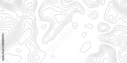 Topographic map background geographic line map with seamless ornament design. The black on white contours vector topography stylized height of the lines map.	