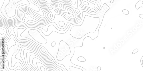 Topographic map background geographic line map with seamless ornament design. The black on white contours vector topography stylized height of the lines map.	