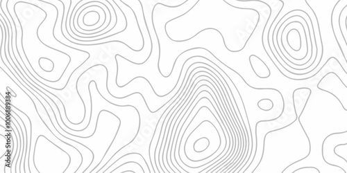 Topographic map background geographic line map with seamless ornament design. The black on white contours vector topography stylized height of the lines map.	