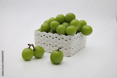 green grapes in a basket