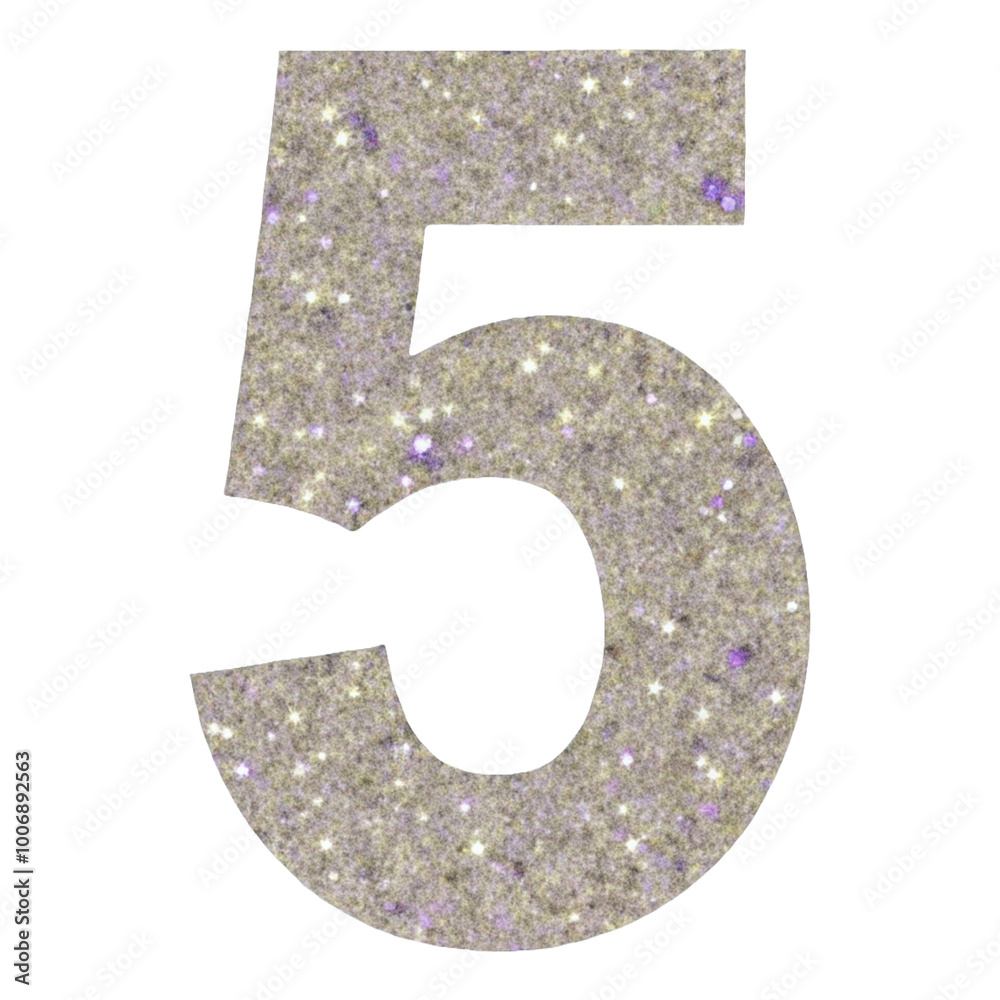 Sparkling Silver Number 5 Sparkling Silver Number 5