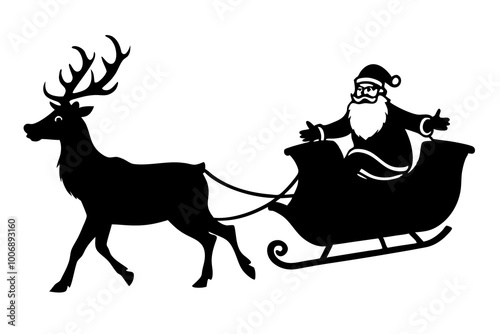 santa claus with reindeer