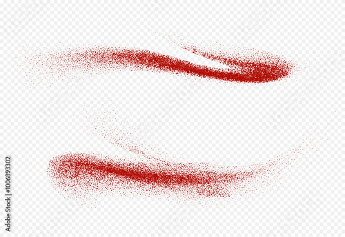 Chili powder splash, dried pepper explosion, flying spicy paprika burst, dynamic seasoning splatter. Vector illustration.