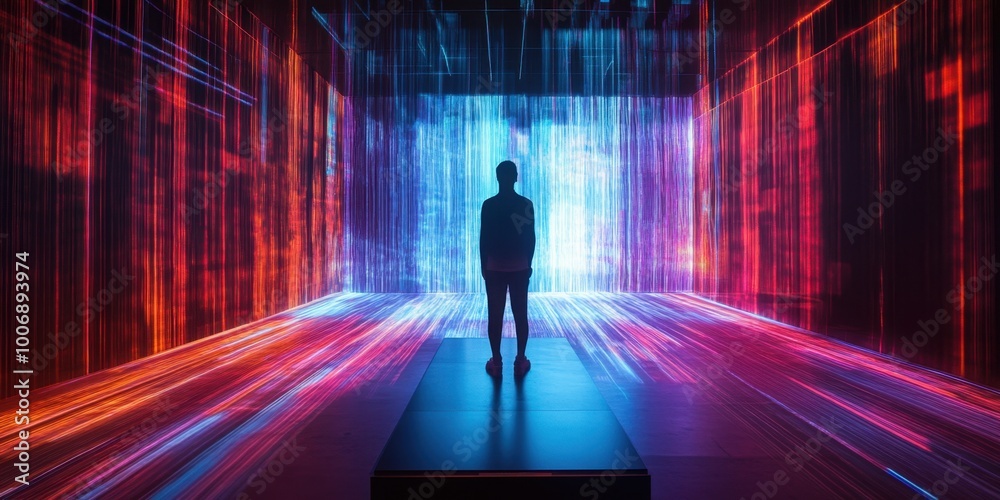 a man standing in a tunnel of light a man standing in a tunnel of light