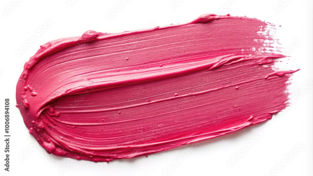 Soft pink paint swatch with a smooth, smeared texture. Matte cosmetic stain effect on a pristine white background, minimalistic and clean composition Soft pink paint swatch with a smooth, smeared texture. Matte cosmetic stain effect on a pristine white background, minimalistic and clean composition
