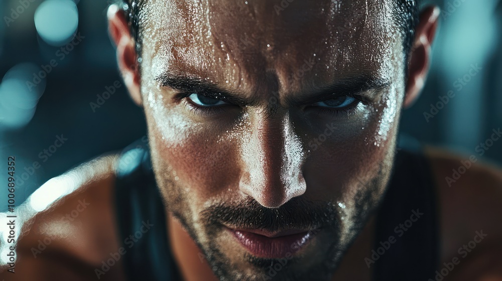 Close-up shot of a satisfied fitness enthusiast in the gym after a workout Close-up shot of a satisfied fitness enthusiast in the gym after a workout