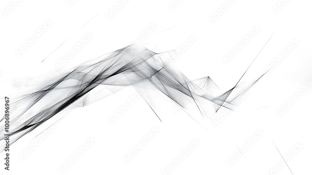Obraz premium Abstract white background with lines and triangles isolated on white and transparent background.