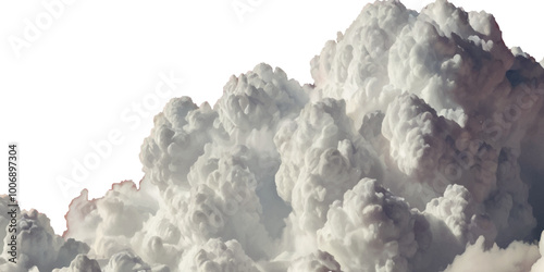 Vector realistic white soft cutout clean cumulus cloudscape cut out specials fog on transparent background.