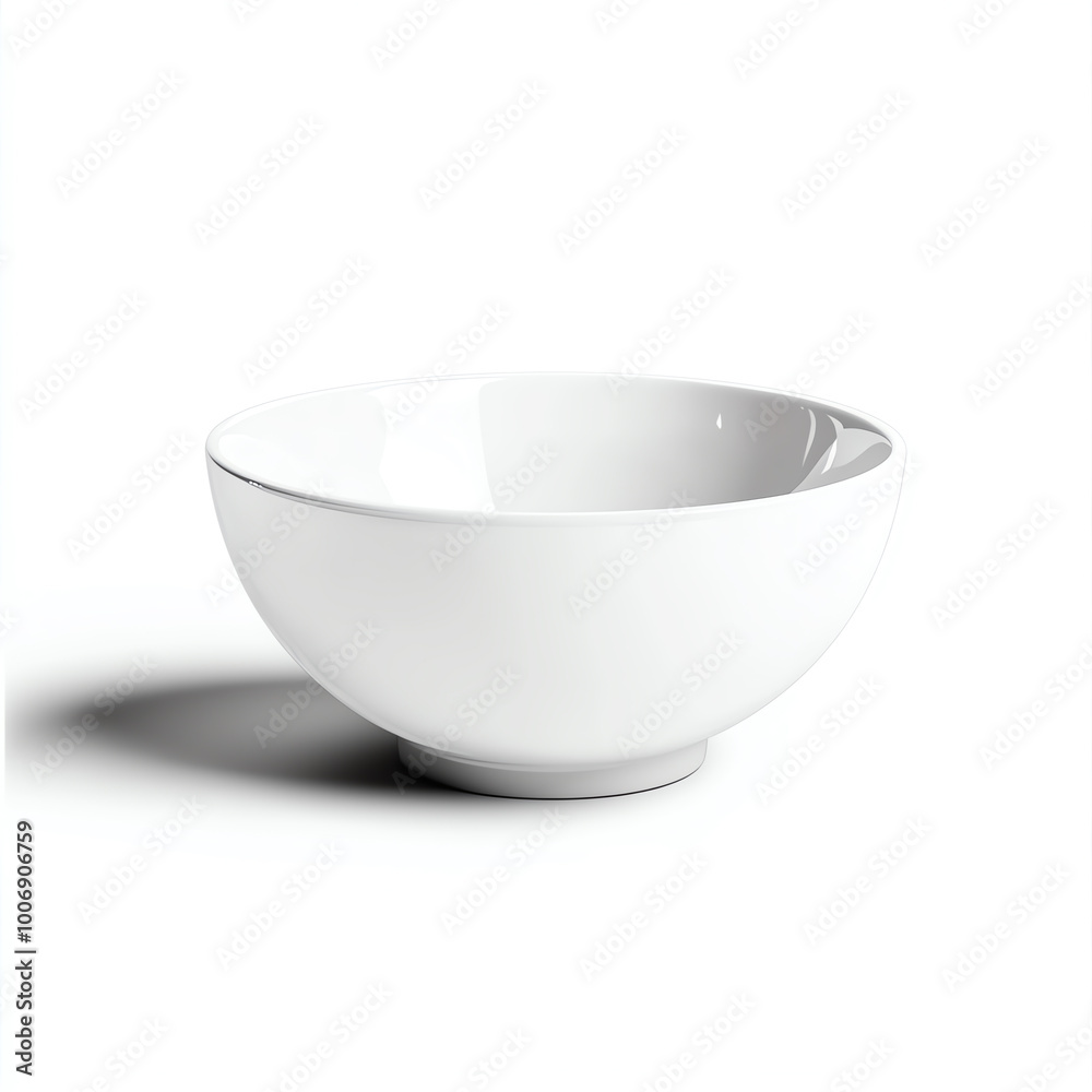 Simple white bowl on a white background for versatile culinary presentation. Simple white bowl on a white background for versatile culinary presentation.